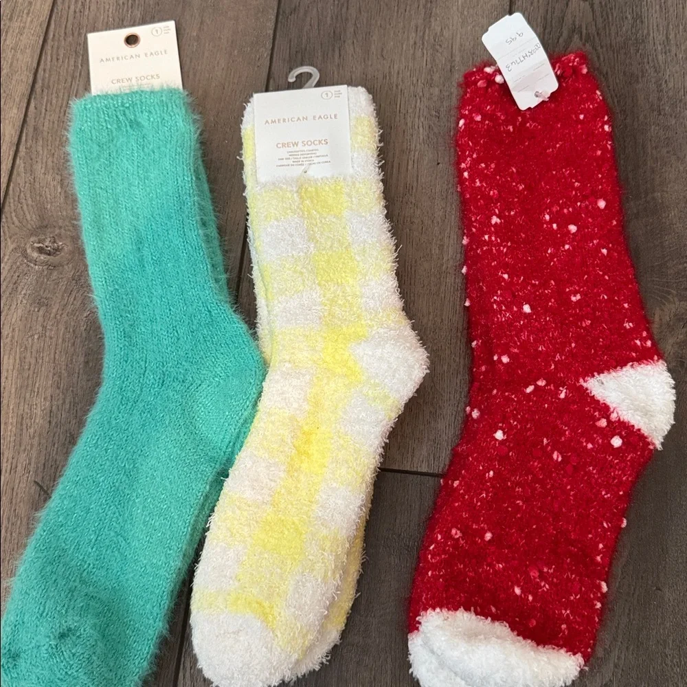 American Eagle Outfitters Cozy Socks Set - Red, Yellow, Teal